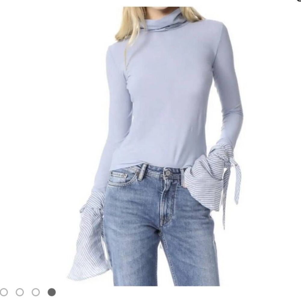Acne Studios Cleo High Neck Lagenlook Oversized Bell Tie Cuff Bell Sleeve Size M